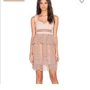 Curvy Gal Tiered Lace Dress – Size S – Blush Pink